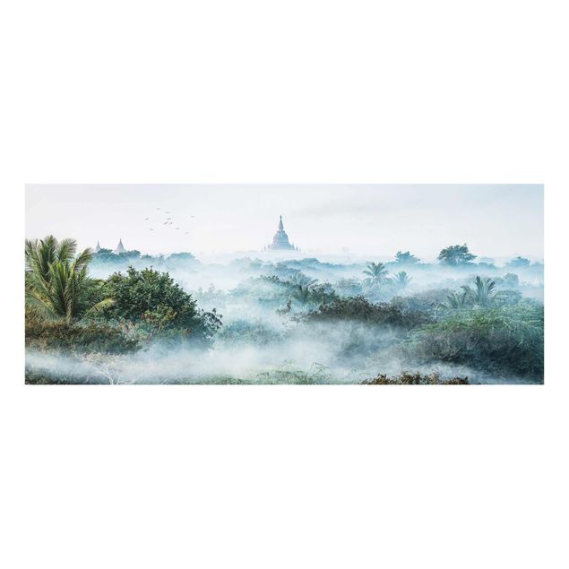 Quadros selva Morning Fog Over The Jungle Of Bagan