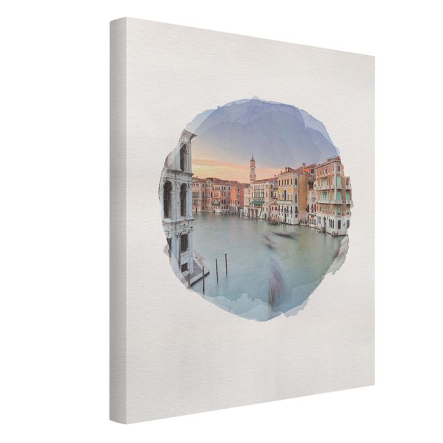 Telas decorativas cidades e paisagens urbanas WaterColours - Grand Canal View From The Rialto Bridge Venice