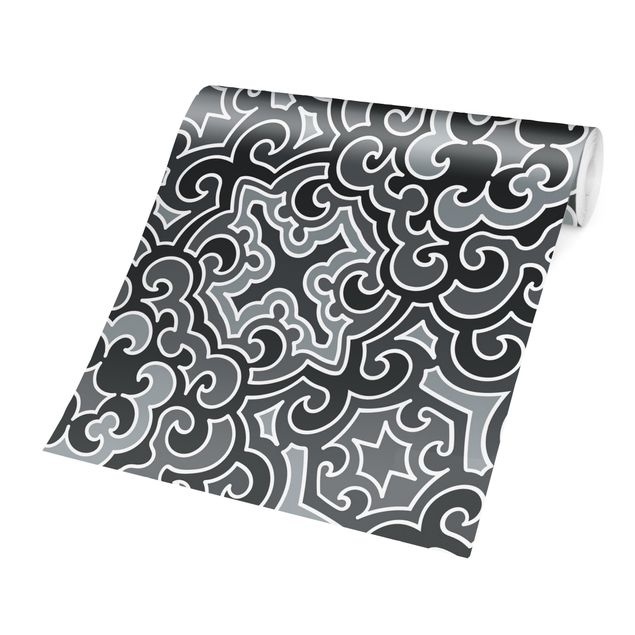 Papel de parede cinza Chinoiserie Pattern In Grey