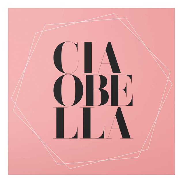 Quadros rosas Ciao Bella In Hexagons Light Pink Backdrop