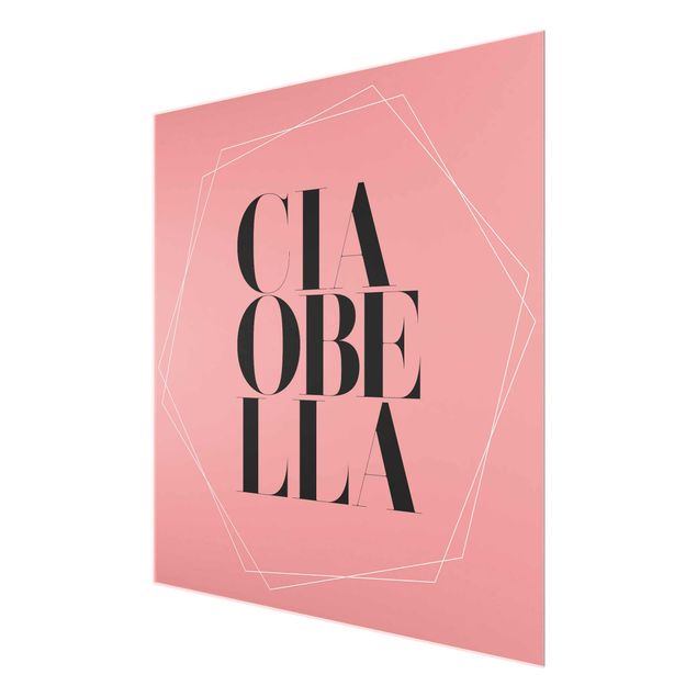 quadros para parede Ciao Bella In Hexagons Light Pink Backdrop
