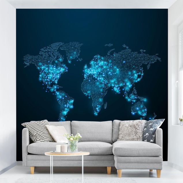 papel de parede mapa mundo Connected World World Map