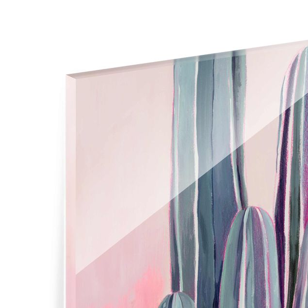 quadro de vidro Cactus In Licht Pink II