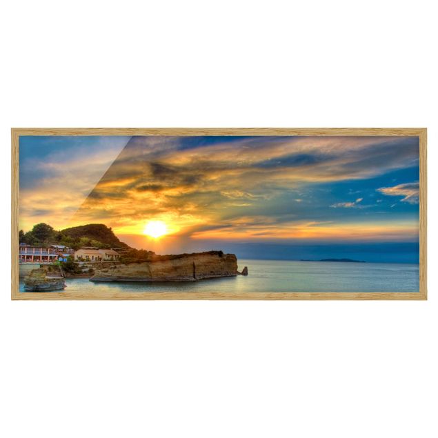 Quadros praia Sunset Over Corfu