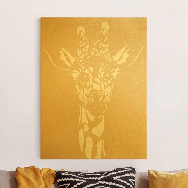 Telas decorativas girafas Safari Animals - Portrait Giraffe Beige