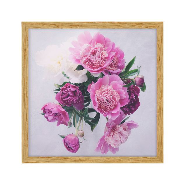 quadros de flores Peonies Shabby Pink White