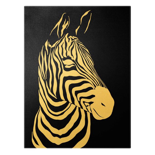 decoração quadros Safari Animals - Portrait Zebra Black