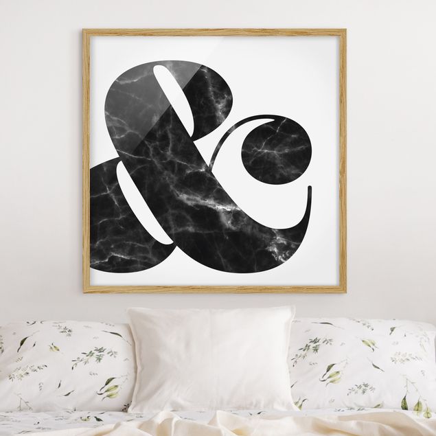 Quadros com moldura em preto e branco Ampersand Marble