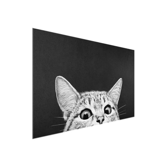 quadro de gato Illustration Cat Black And White Drawing