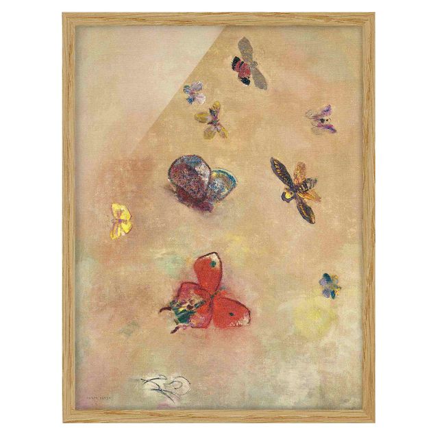 Quadros com moldura animais Odilon Redon - Colourful Butterflies