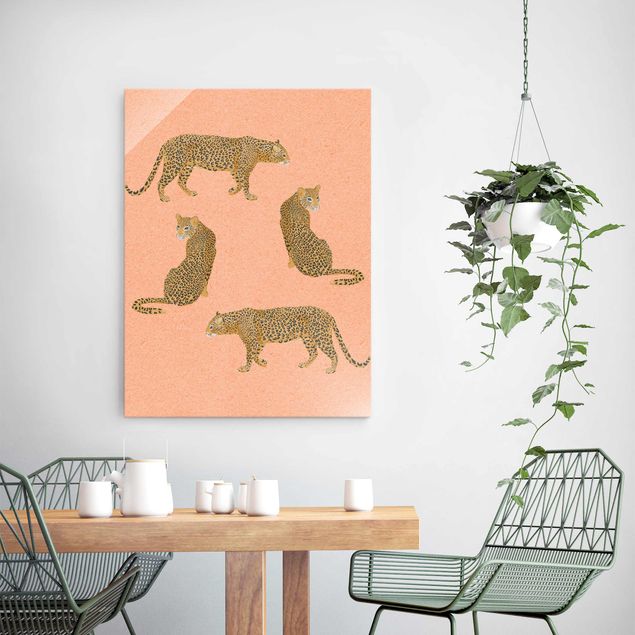 decoraçao cozinha Illustration Leopard Pink Painting