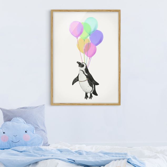 decoraçoes cozinha Illustration Penguin Pastel Balloons