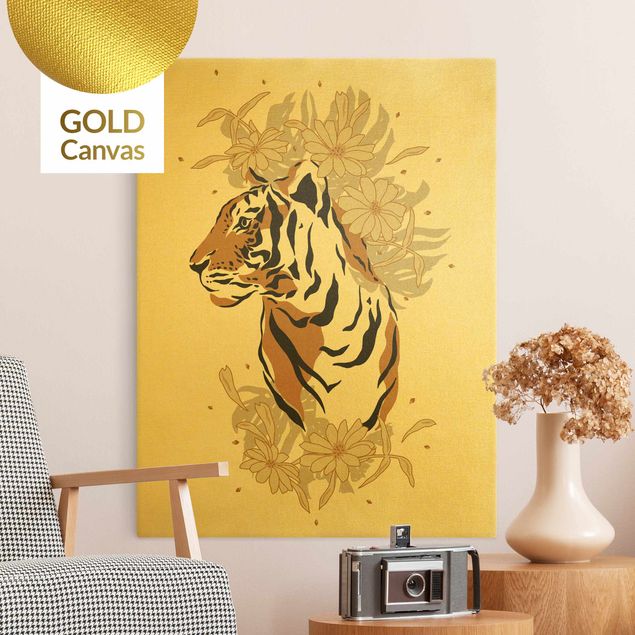 Telas decorativas animais Safari Animals - Portrait Tiger