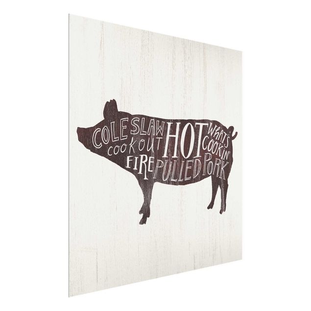 quadros modernos para quarto de casal Farm BBQ - Pig