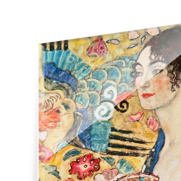 quadros decorativos para sala modernos Gustav Klimt - Lady With Fan
