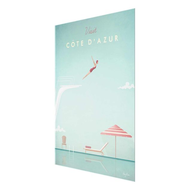 Quadros em vidro cidades e paisagens urbanas Travel Poster - Côte D'Azur