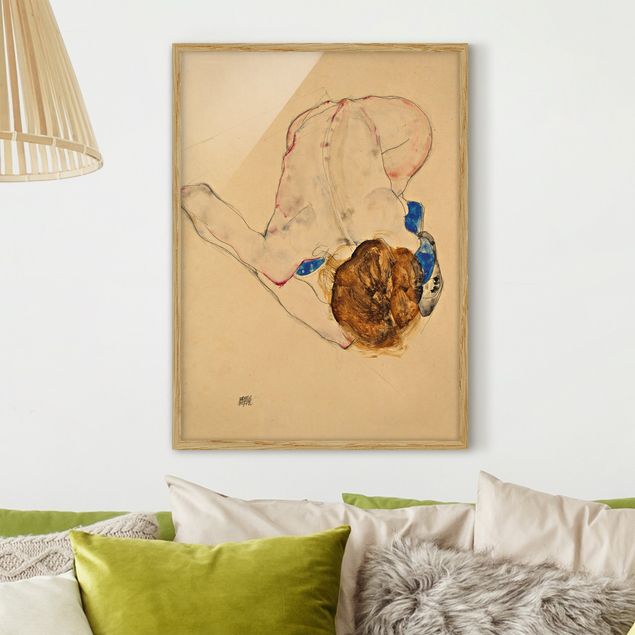 Quadros movimento artístico Expressionismo Egon Schiele - Forward Flexed Act