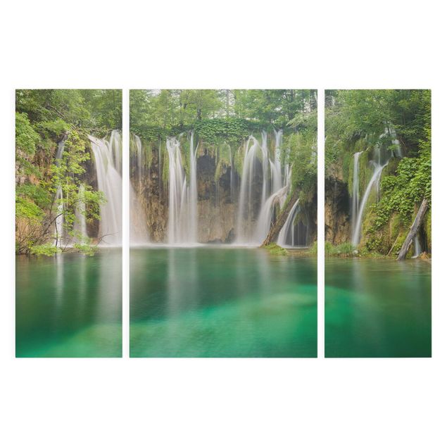 Telas decorativas paisagens Waterfall Plitvice Lakes