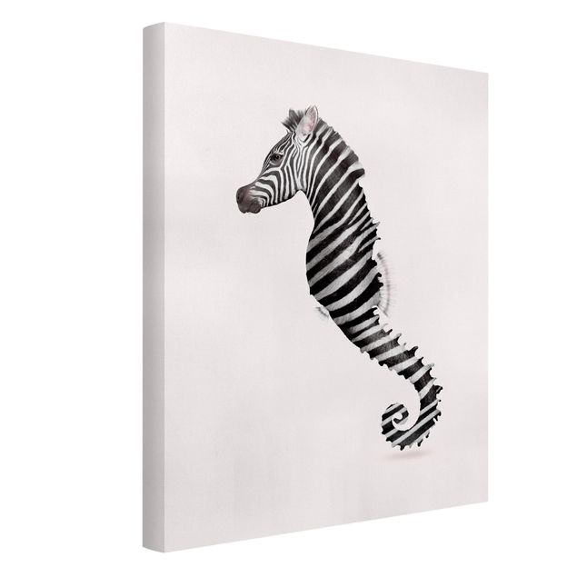 Telas decorativas cavalos Seahorse With Zebra Stripes