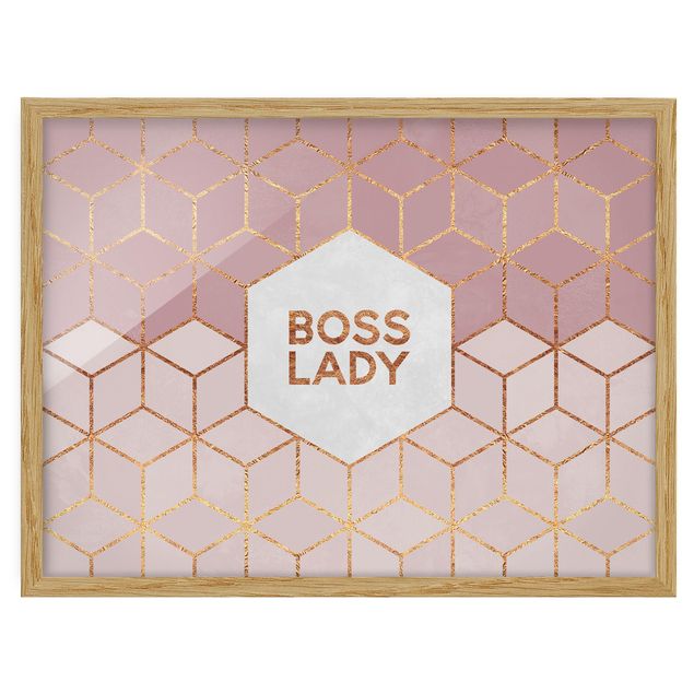 Quadros famosos Boss Lady Hexagons Pink