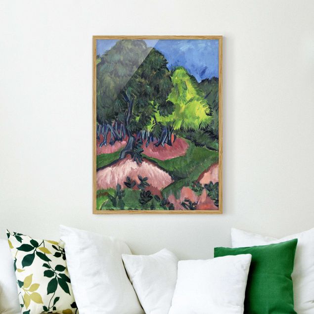 decoraçao cozinha Ernst Ludwig Kirchner - Landscape with Chestnut Tree