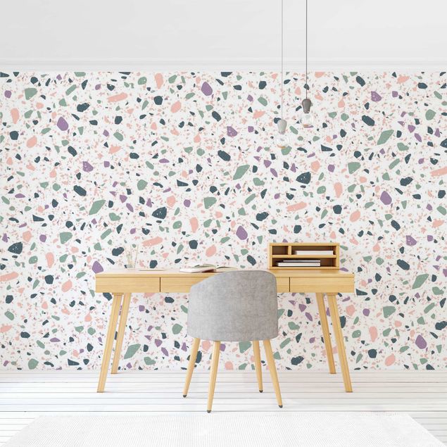 papel de parede floral vintage Detailed Terazzo Pattern Agrigento
