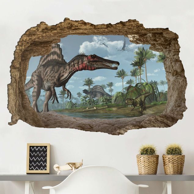 Autocolantes de parede dinossauros Dinosaur landscape