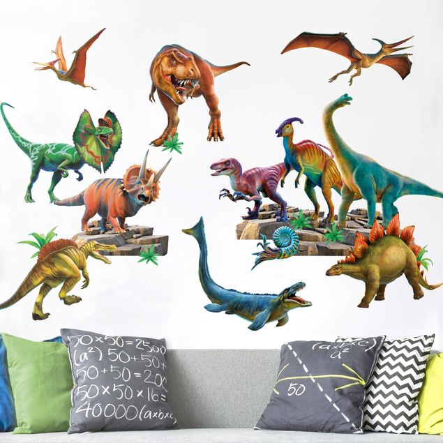 Autocolantes de parede dinossauros Dinosaur Mega Set
