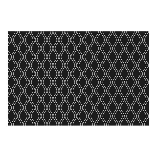 Papel de parede cinza Dark Retro Pattern With Grey Waves