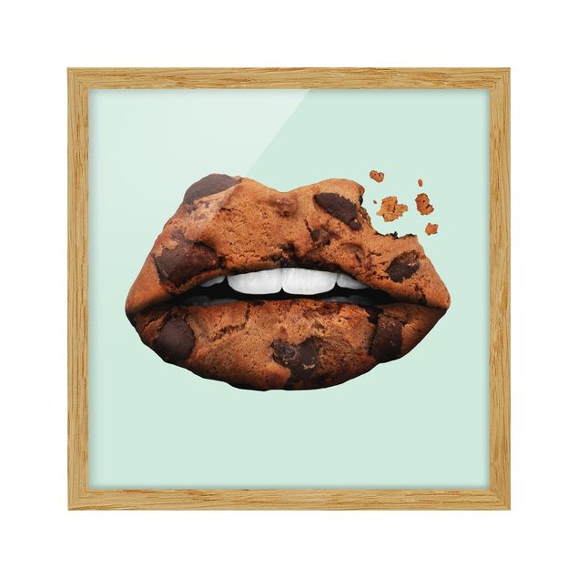 Quadros com moldura réplicas de quadros famosos Lips With Biscuit