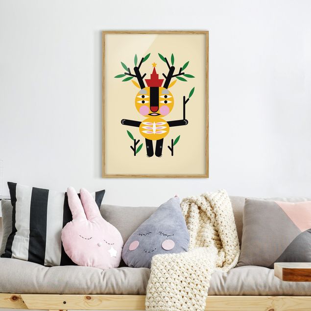 Quadros veados Collage Ethno Monster - Deer