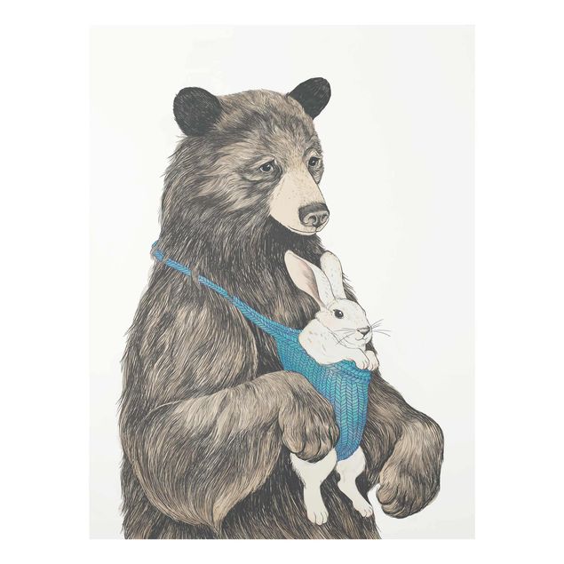 Quadros famosos Illustration Bear And Bunny Baby
