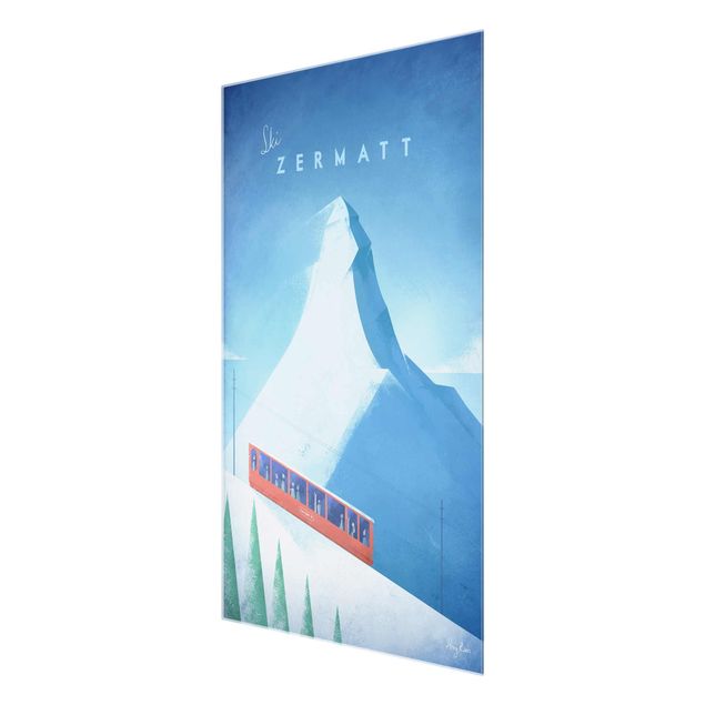 Quadros em vidro paisagens Travel Poster - Zermatt