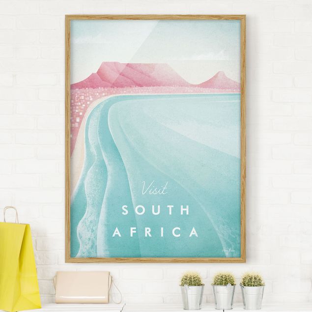 Quadros com moldura praia Travel Poster - South Africa