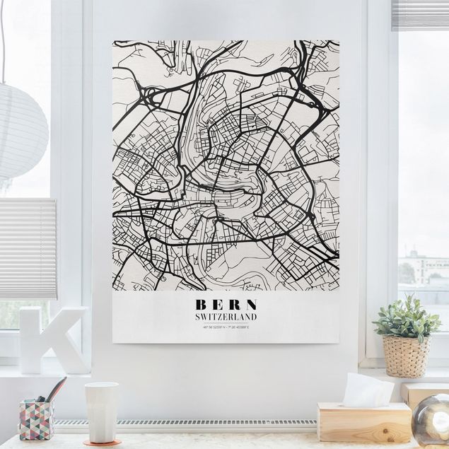 decoraçao para parede de cozinha Bern City Map - Classical