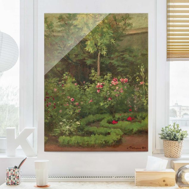 quadro com árvore Camille Pissarro - A Rose Garden
