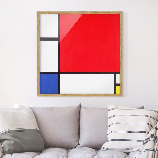 Quadros movimento artístico Impressionismo Piet Mondrian - Composition With Red Blue Yellow