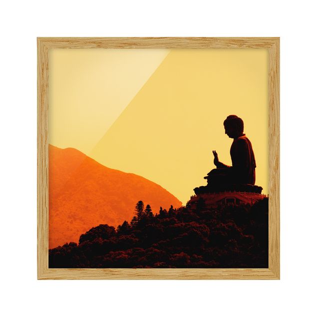Quadros em laranja Resting Buddha