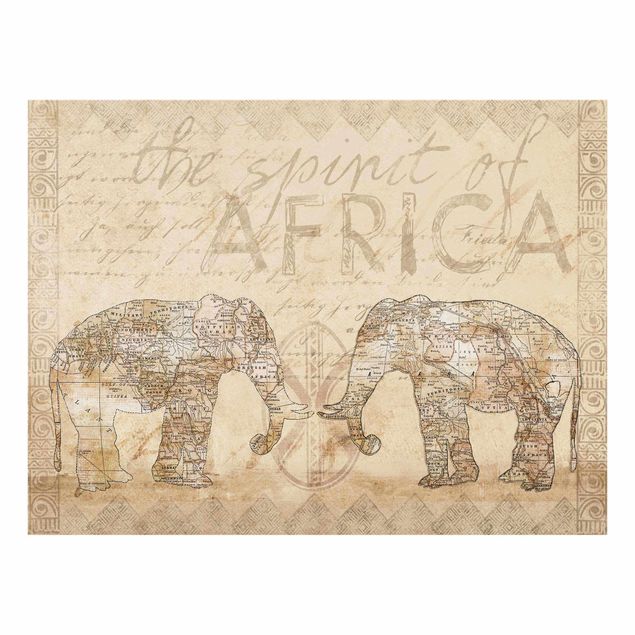 quadro mapa mundo Vintage Collage - Spirit Of Africa