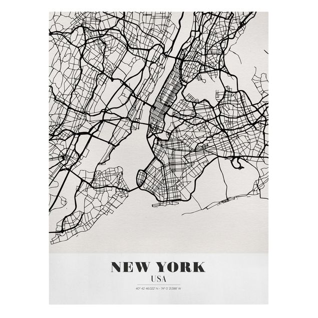Telas decorativas frases New York City Map - Classic