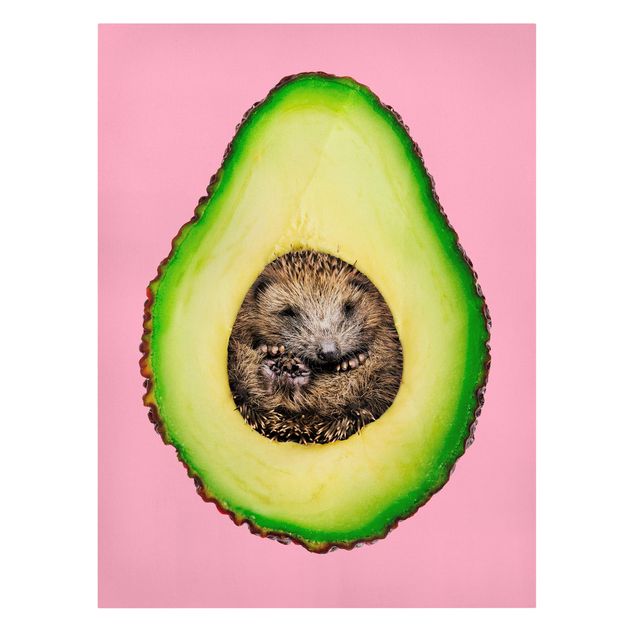 Telas decorativas legumes e fruta Avocado With Hedgehog
