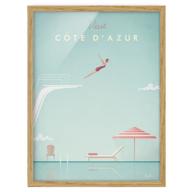 Quadros praia Travel Poster - Côte D'Azur