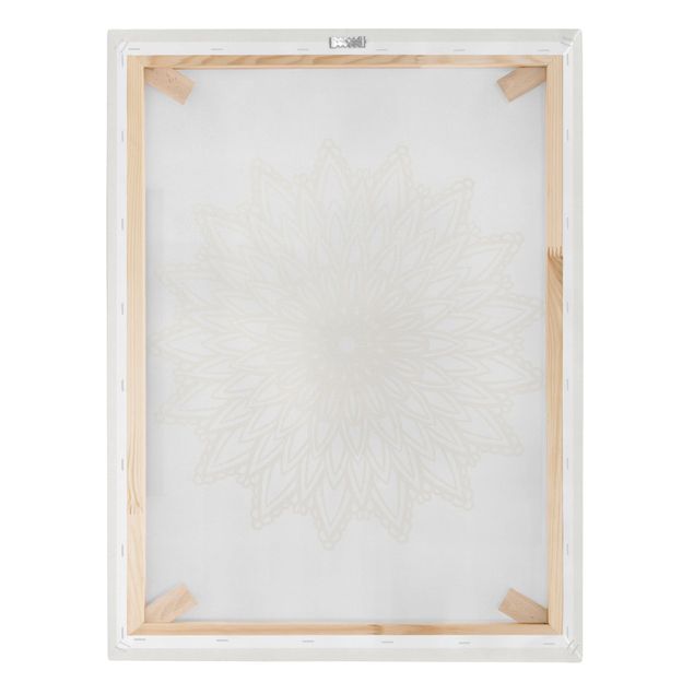 Telas decorativas Mandala Sun Illustration White Gold