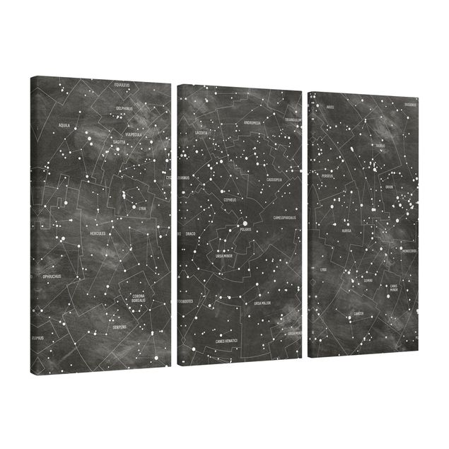 Quadros cidades Map Of Constellations Blackboard Look