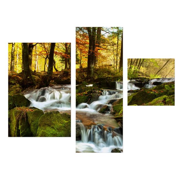 Quadros montanhas Waterfall Autumnal Forest