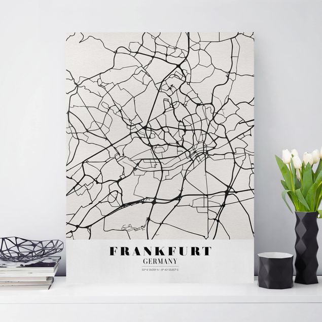decoraçao para parede de cozinha Frankfurt City City Map - Classical