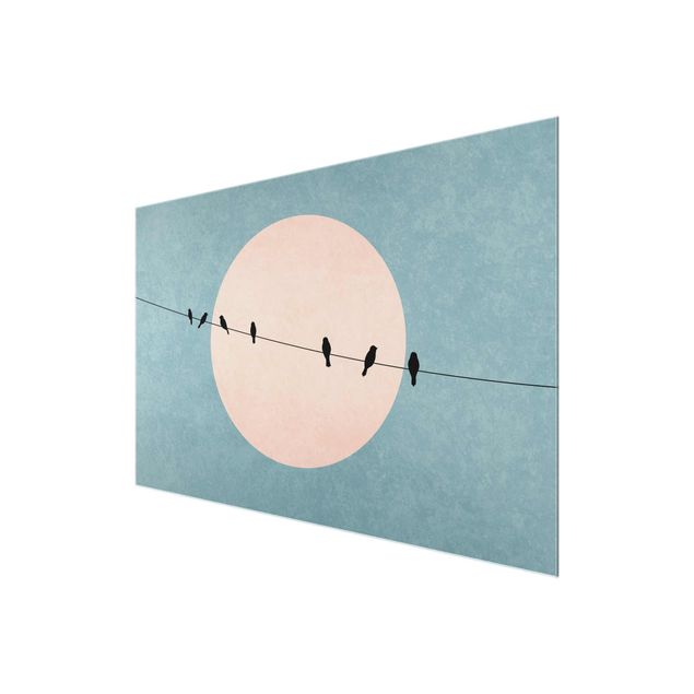 Quadros famosos Birds In Front Of Pink Sun I