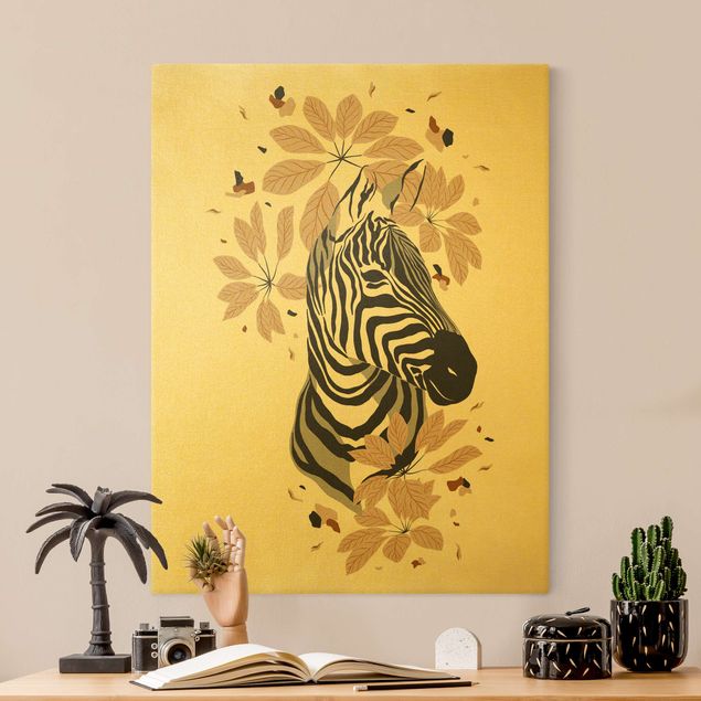 quadros decorativos para sala modernos Safari Animals - Portrait Zebra