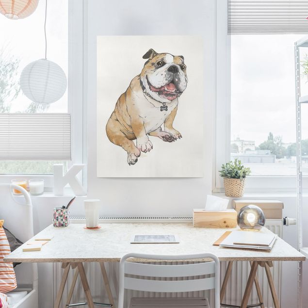 decoraçoes cozinha Illustration Dog Bulldog Painting