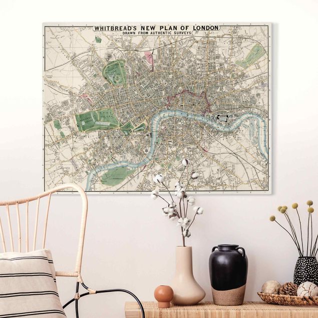 decoraçao para parede de cozinha Vintage Map London